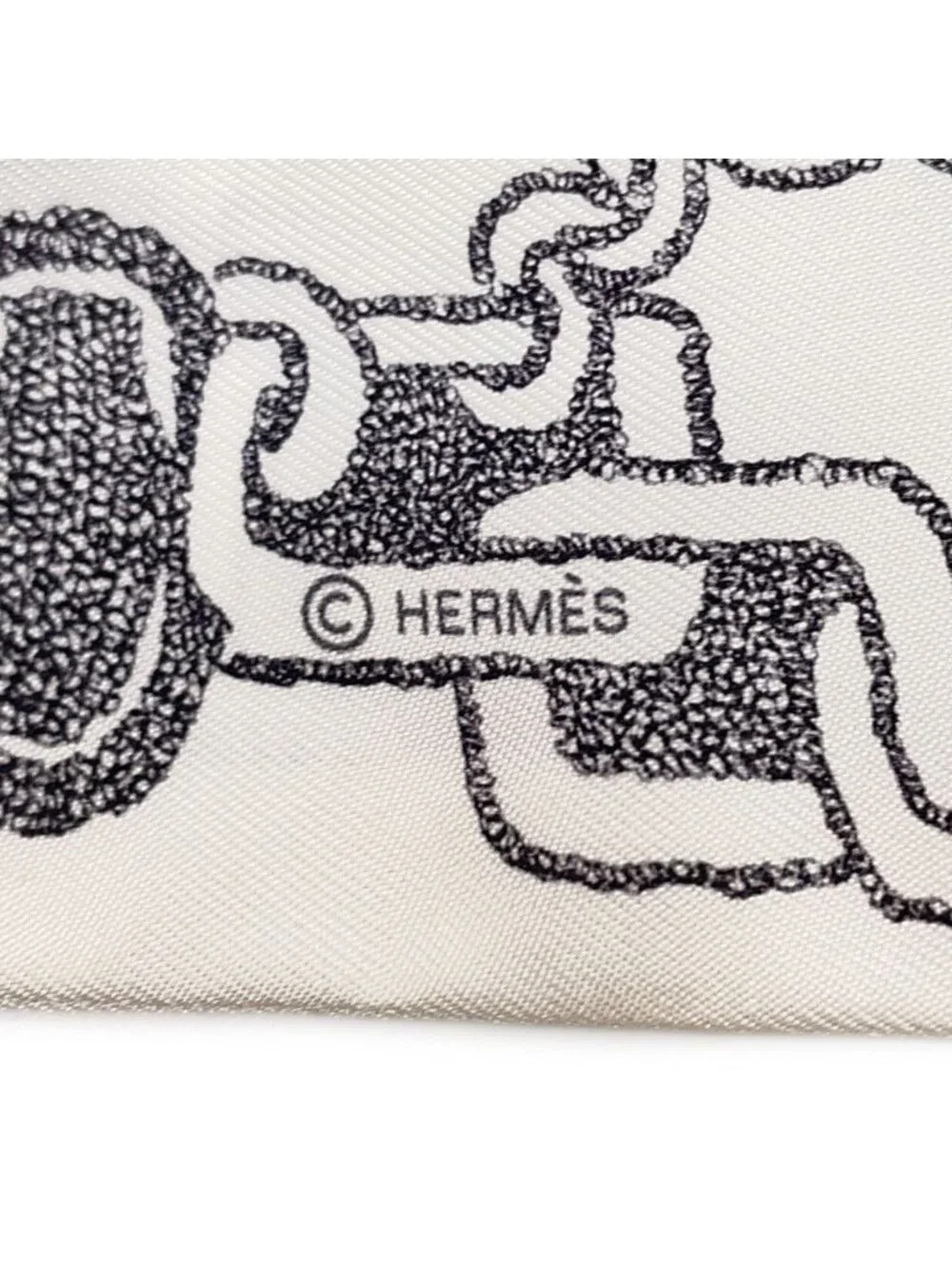 Hermes Scarf Twill Book Boucles Et Maillons Silk - Picture 5 of 5